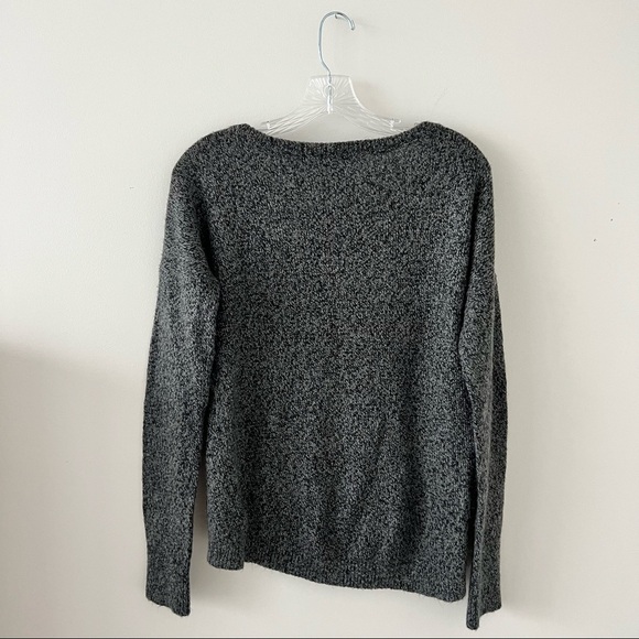 Express Grey Wool Mohair Blend Leopard Print Heart Sweater Size S Pullover - Picture 3 of 5